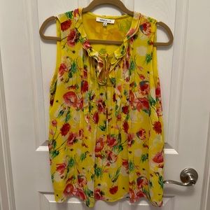 EUC Rose + Olive floral sleeveless top.